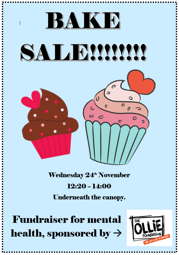 BAKE SALE
24th November 21 
Raising awareness of Mental Health in aid of <a href="/THE_OLLIE_FOUND/">The OLLIE Foundation</a> 
#MentalHealth #Charity