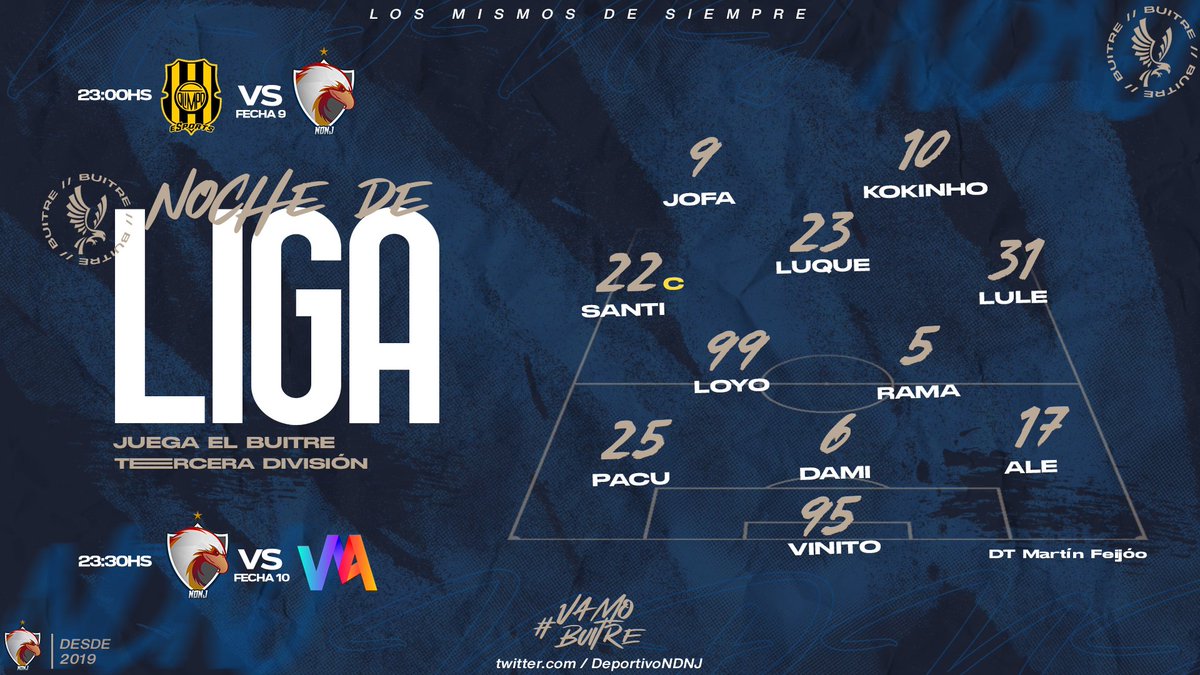 DeportivoNDNJ's tweet photo. ⚽️| Primera C #17

Se reanuda la liga con dos emocionantes partidos que pueden ser fundamentales en el transcurso del campeonato.

En una semana clave con muchos choques entre la zona alta de la tabla, el Depor buscará sostener el nivel para mantenerse como líder.

#VamosBuitre🦅 https://t.co/EegVvxGal8