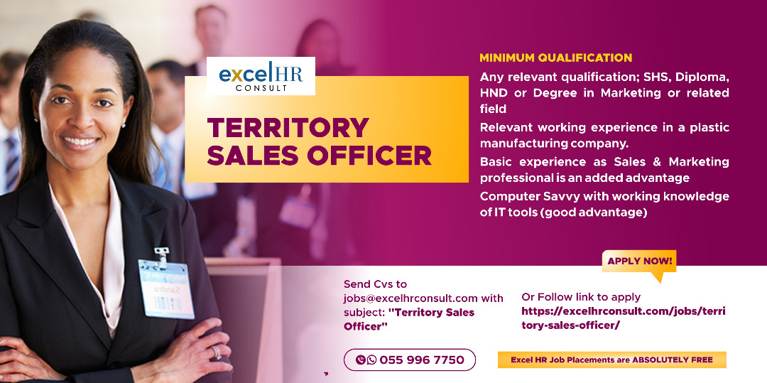 ExcelHr's tweet photo. Qualified applicants should send their CVs to jobs@excelhrconsult.com or click https://t.co/NhY3xSfxhs to apply.

Email Subject should read “Territory Sales Officer”

Please note that only Shortlisted candidates will contacted. https://t.co/ffkBVqGQoY