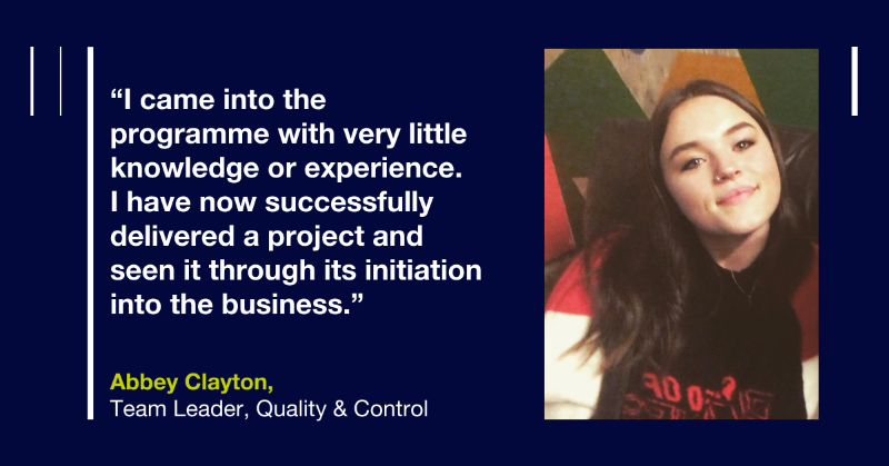 Over 1,300 of our staff have enrolled onto apprenticeships in the last two years, developing new skills sets, gaining experience and confidence to help them move forward in their careers. Abbey recently graduated from a #ProjectManagement #Apprenticeship. #CareerDevelopmentMonth