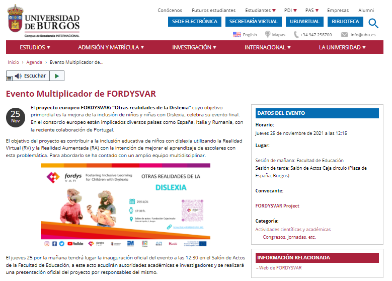 fordysvar's tweet photo. #FORDYSVAR project news 🗞️

👇👇👇👇👇👇👇👇👇

https://t.co/bPPE6Vhoev

Registration:  https://t.co/g1f7s6ObJF

#ErasmusPlusSepie
#Dyslexia 

@sepiegob 
@UBUEstudiantes 
@UBUinvestiga https://t.co/FPpORq4Fci