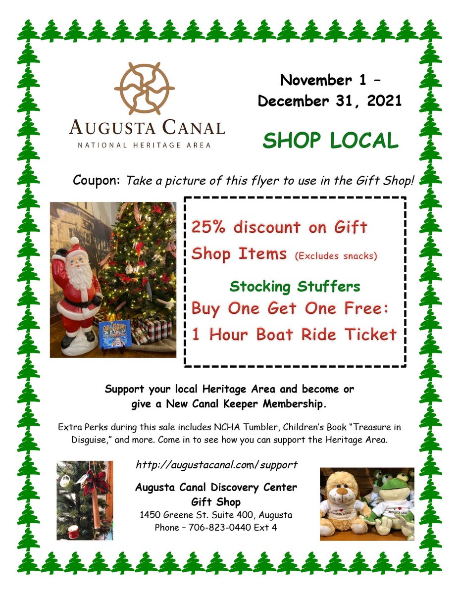 🦃In observance of the Thanksgiving holiday, our offices will be closed Wednesday 11/24 and Thursday 11/25.📍We reopen Friday 11/26 at 9:30AM with boat tours at 11:30, 1:30, and 3:00! Call to make a reservation 706-823-0440 x4.🎁25% discount in our Gift Shop for holiday shopping!