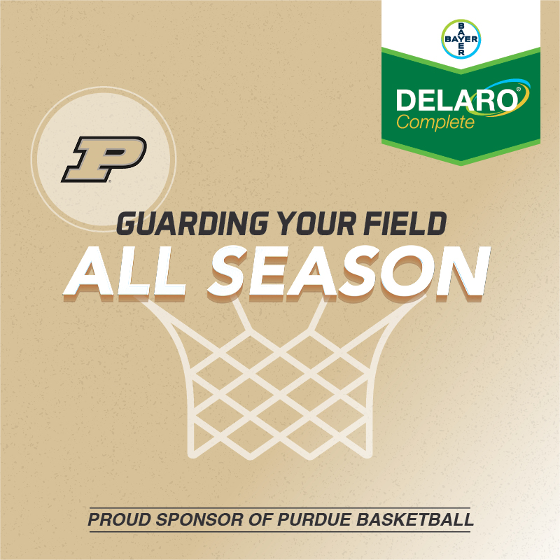 BayerCropProUS's tweet photo. Let’s hear it for #Purdue basketball! #DelaroComplete fungicide is a proud sponsor of @BoilerBall. 

Be sure to #BoilerUp Saturday for the #CrossroadsClassic! 🚂 https://t.co/NxQcdYPvjc