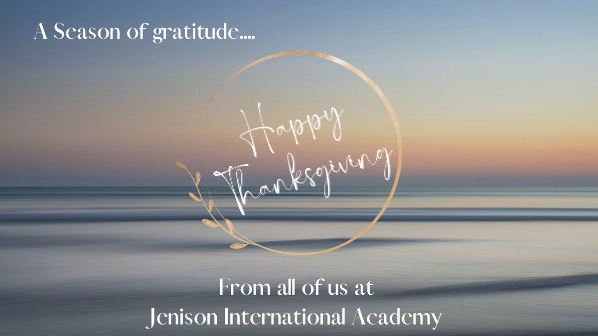 JIAonline's tweet photo. Happy Thanksgiving from all of us at Jenison International Academy. We are so grateful for the amazing JIA Students and Families who we get to serve. Thank you for making JIA such an amazing place to work and learn! #Thankful 🦃 #jiapride 🐾 https://t.co/lruHs9GuzD