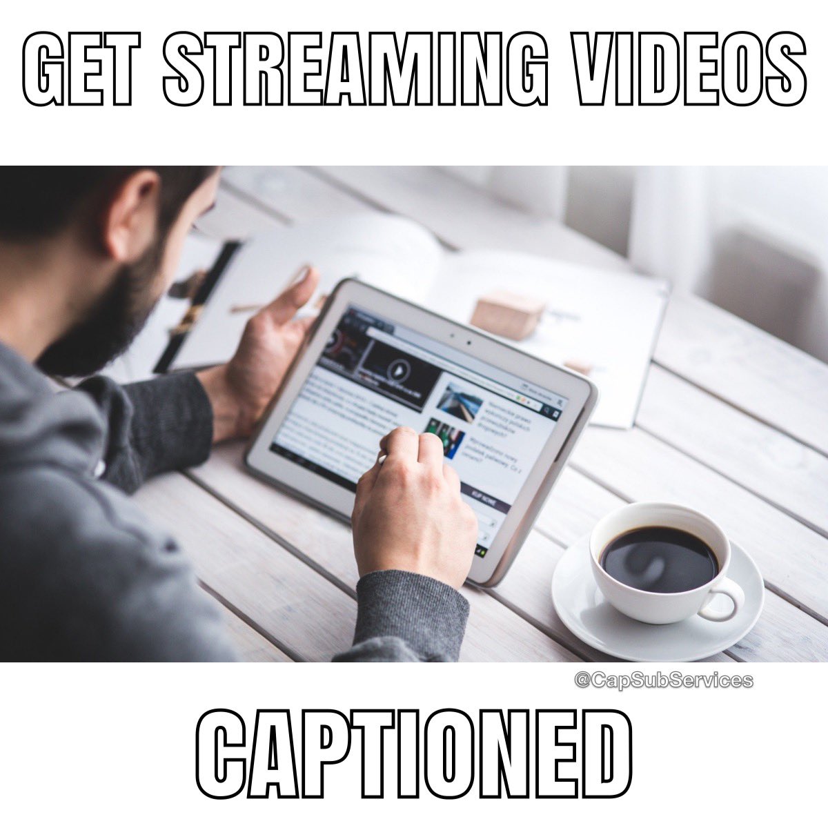 CapSubServices's tweet image. Captions make good content, great. Whether it’s #YouTube #Facebook #Instagram #TikTok or #Twitter make sure your videos are getting the views they deserve by adding captions/subtitles. Contact us to see how easy it is to get this done.

#Captions #Subtitles #ClosedCaptioning