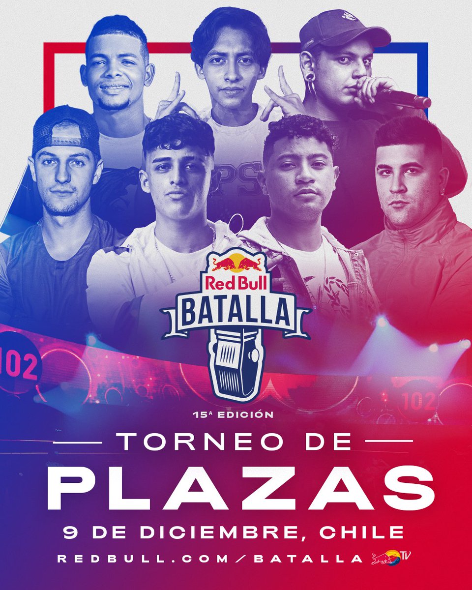 InfoFreestyle2's tweet photo. ¡Torneo de Plazas! 🏆

- HANDER 🇪🇦
- COLOSO 🇨🇴
- GONZO 🇲🇽
- JOKKER  🇨🇱
- ALDAHIR 🇵🇦
- JAIR WONG 🇵🇪
- WOLF 🇦🇷
- Clasificatoria Final

Los ganadores de distintas competencias de plaza podrán optar por un cupo en la Final Internacional de Red Bull Batalla.

#RedBullBatalla 🏆 https://t.co/aYTzNXLo8W