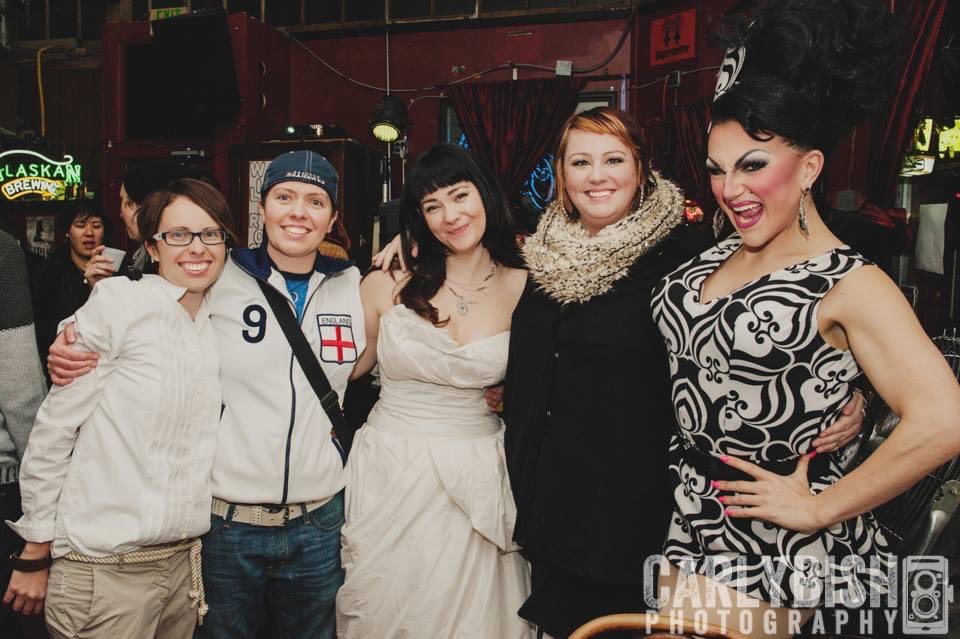 8 years ago we stopped traffic and legally got married outside and inside of the only lesbian bar in Seattle, <a href="/WildroseSeattle/">Wildrose</a> by the one and only <a href="/bendelacreme/">BenDeLaCreme</a>. #QueerLove #8years #LoveIsAnActofRebellion