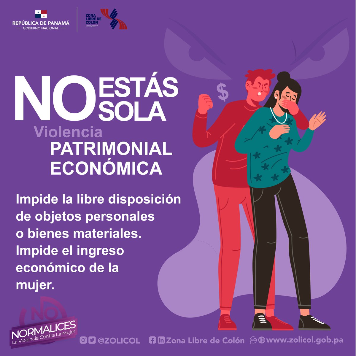 zolicol's tweet photo. 💜#NoEstásSola | En Panamá continúan los desafíos en cuanto a la aplicación de leyes, la prevención de los diferentes tipos de violencia, la protección de los derechos humanos de las mujeres y el acceso expedito a la justicia #NoLoNormalices. https://t.co/wOxXI7cGJ2