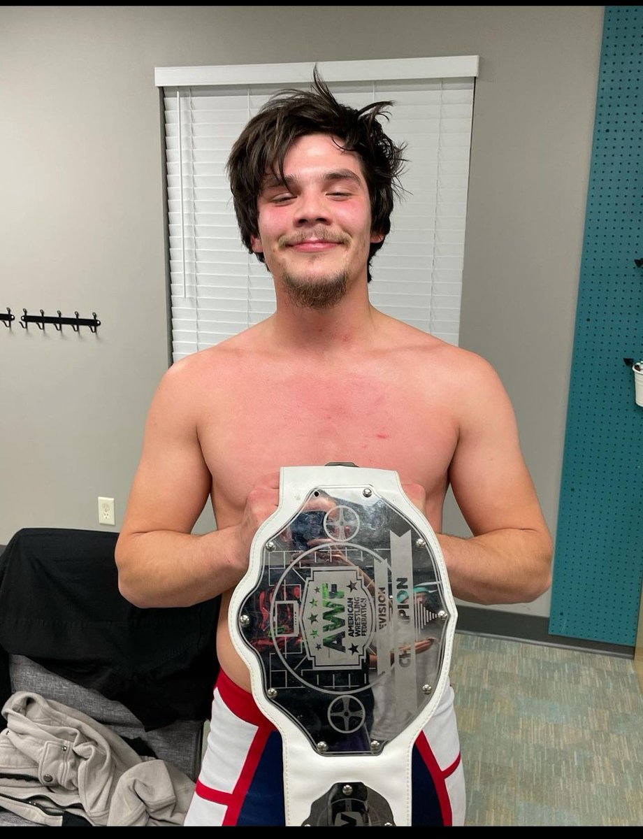RealLevyCruise's tweet photo. Felt like I got hit by a train after the match... hey your boy is a three time @realAWF TV Champion!!
#prowrestling #indywrestling #WWE #AEW #AEWDark #ImpactWrestling #AWF #TVChamp #explorepage https://t.co/HSuESXo2BK