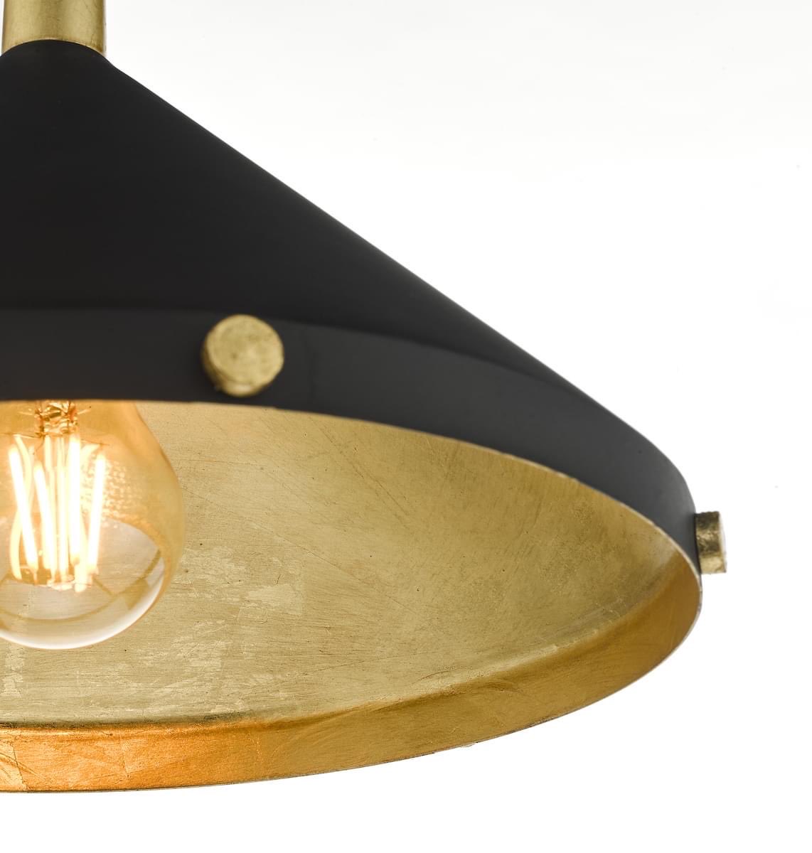 socketstore's tweet image. The Edena has an industrial style metal pendant in a matt black finish with a hand applied gold leaf inner.

Available online now: socketstore.co.uk/products/light…

#BlackAndGold #lighting #lightingdesign #home #lightpendants