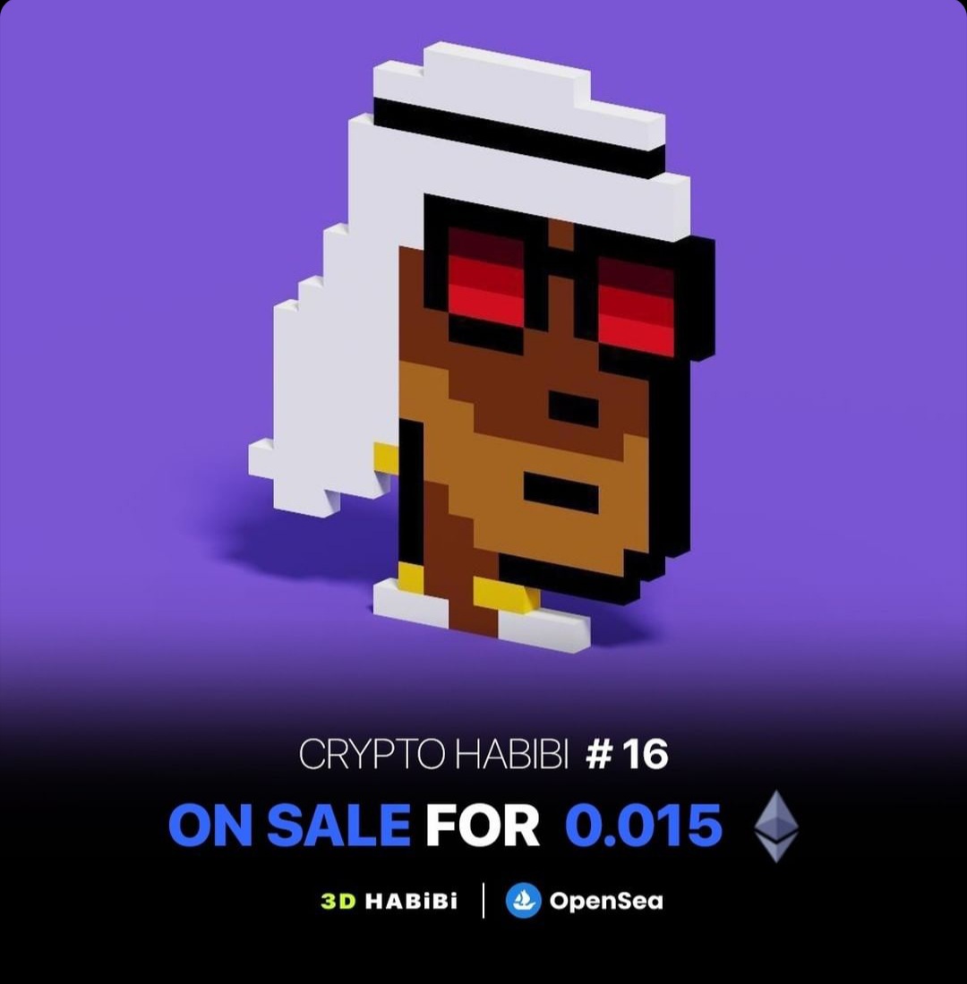 CryptoHabibis's tweet photo. Crypto Habibi #16 on sale for 0.015 ETH!
.
.
The #CryptoHabibi Collection is live. Prices are increasing fast. Get your now. Gas Free Purchase. Link in Bio. 1 new CryptoHabibi everyday.
.
.
We respect the Middle Eastern culture and this artwork is an appreciation of it.
.
#nft https://t.co/lhcfqRLBgE