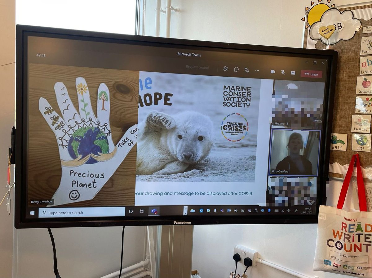 KingcasePS's tweet photo. P3 enjoyed a virtual visit from Kirsty at the Marine Conservation Society @mcsuk today. It was very interesting and we went on to complete our own #waveofhope https://t.co/6ozLqoLQ6d