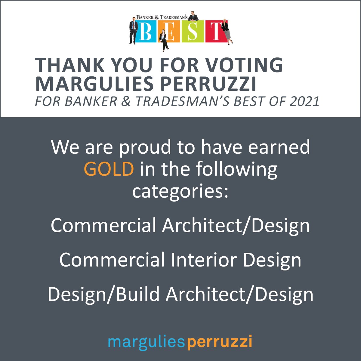 MPA_Boston's tweet photo. We are honored to have earned gold in three categories for @BankerTradesman's Best of 2021! Thank you to our clients, partners, and friends for all your support. https://t.co/fb6s82CMLc