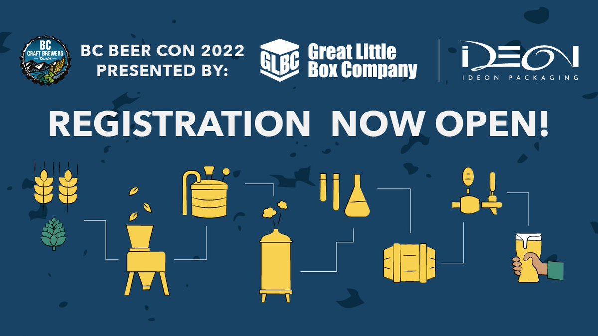 bccraftbeer's tweet photo. Registration for #BCBeerCon presented by @GreatLittleBox is NOW OPEN.๐ป
Join us on February 3 & 4, 2022 as we bring the best of BCโs brewing community back together for two days of learning, networking & BEER.
๐https://t.co/x6JGuaRlTE for tix & info.
See you in February!๐ https://t.co/tcZrMtJfo7