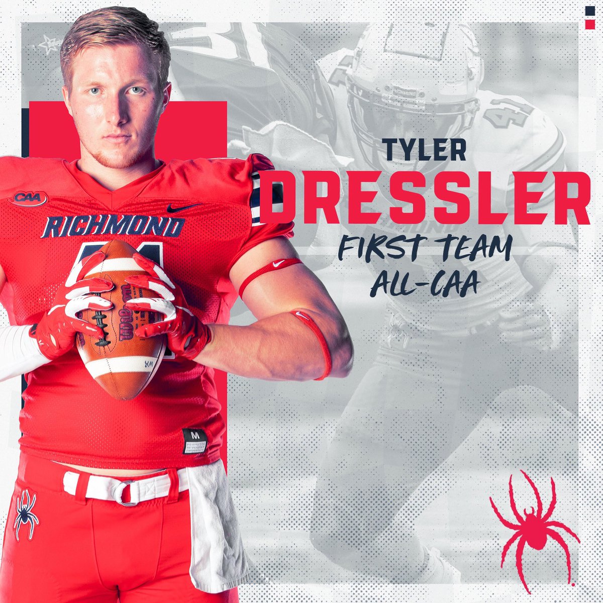 TDressler5's tweet photo. ALL GLORY TO GOD. Three seasons in a row isn’t to bad! Forever grateful for the experience and opportunity to represent @Spiders_FB &amp; the @urichmond. I wouldn’t be the man I am today without @CoachWoodLB &amp; my teammates. Forever a spider!🕷 https://t.co/DlXAIKVSJx