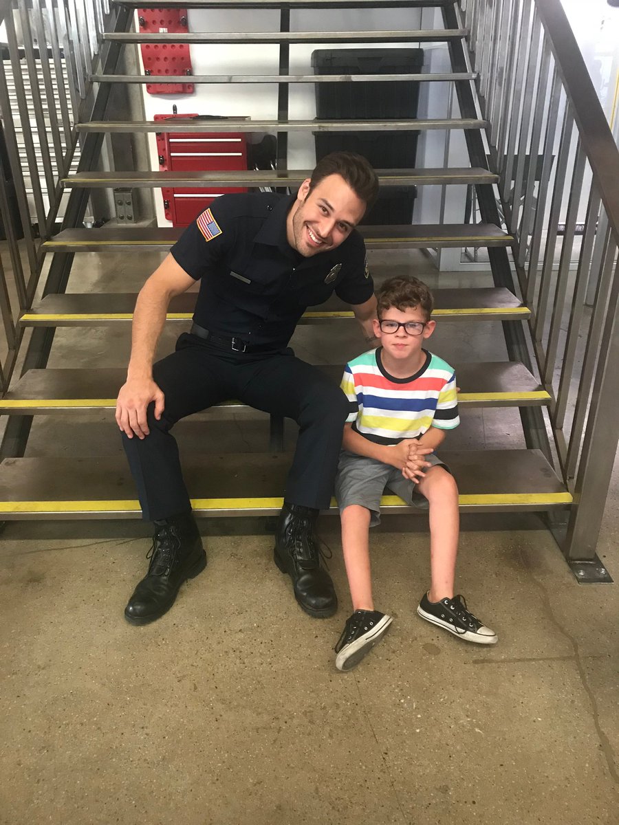 He loves visiting his dad and everyone while they’re at the fire house.