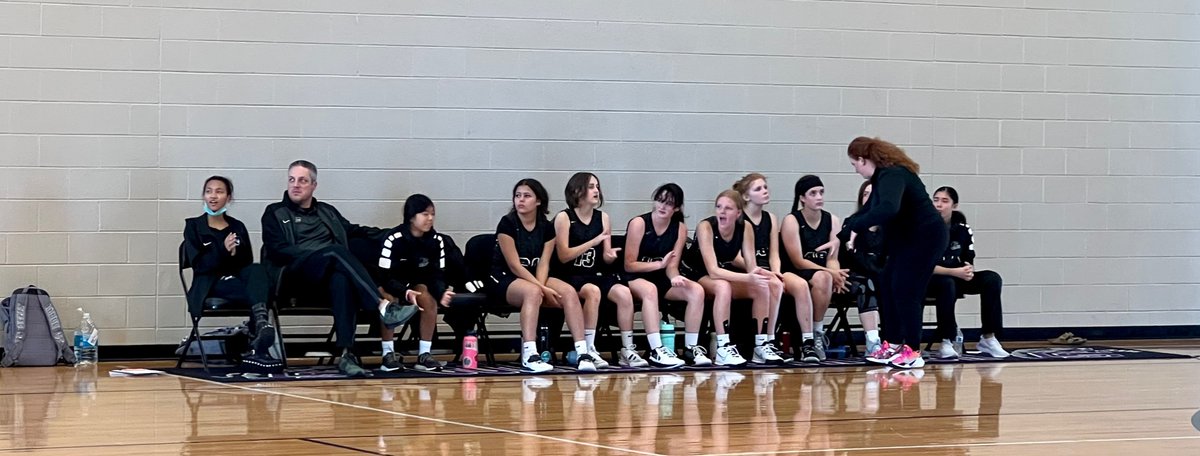 ARobinson2025's tweet photo. Didn’t get the win today but we got some great work in!! Thank you for hosting us CSHS. 💚🐺🏀🖤 #LadyTimberwolves https://t.co/JUyfdoPqgG