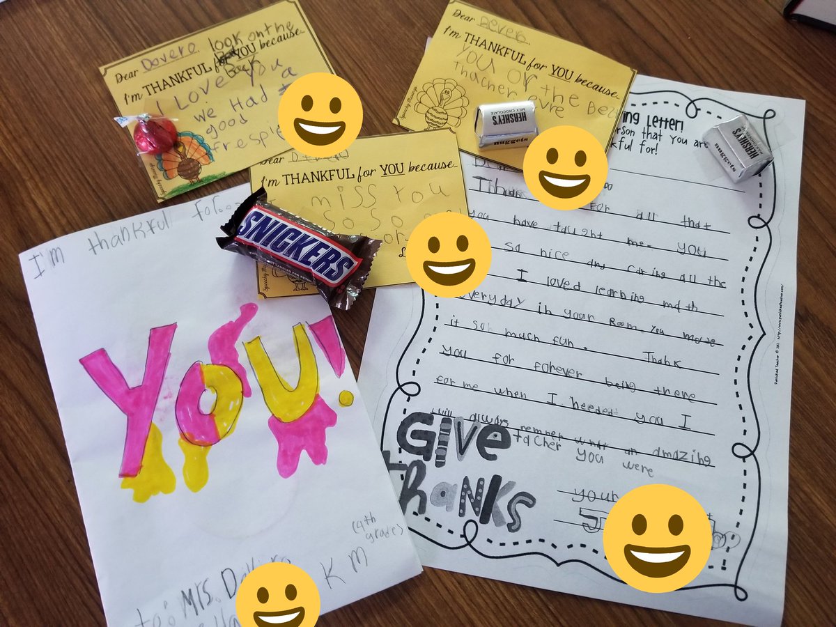 Past Room 11 kiddos showered me with thankful notes today. My heart about burst! I love what I do💗