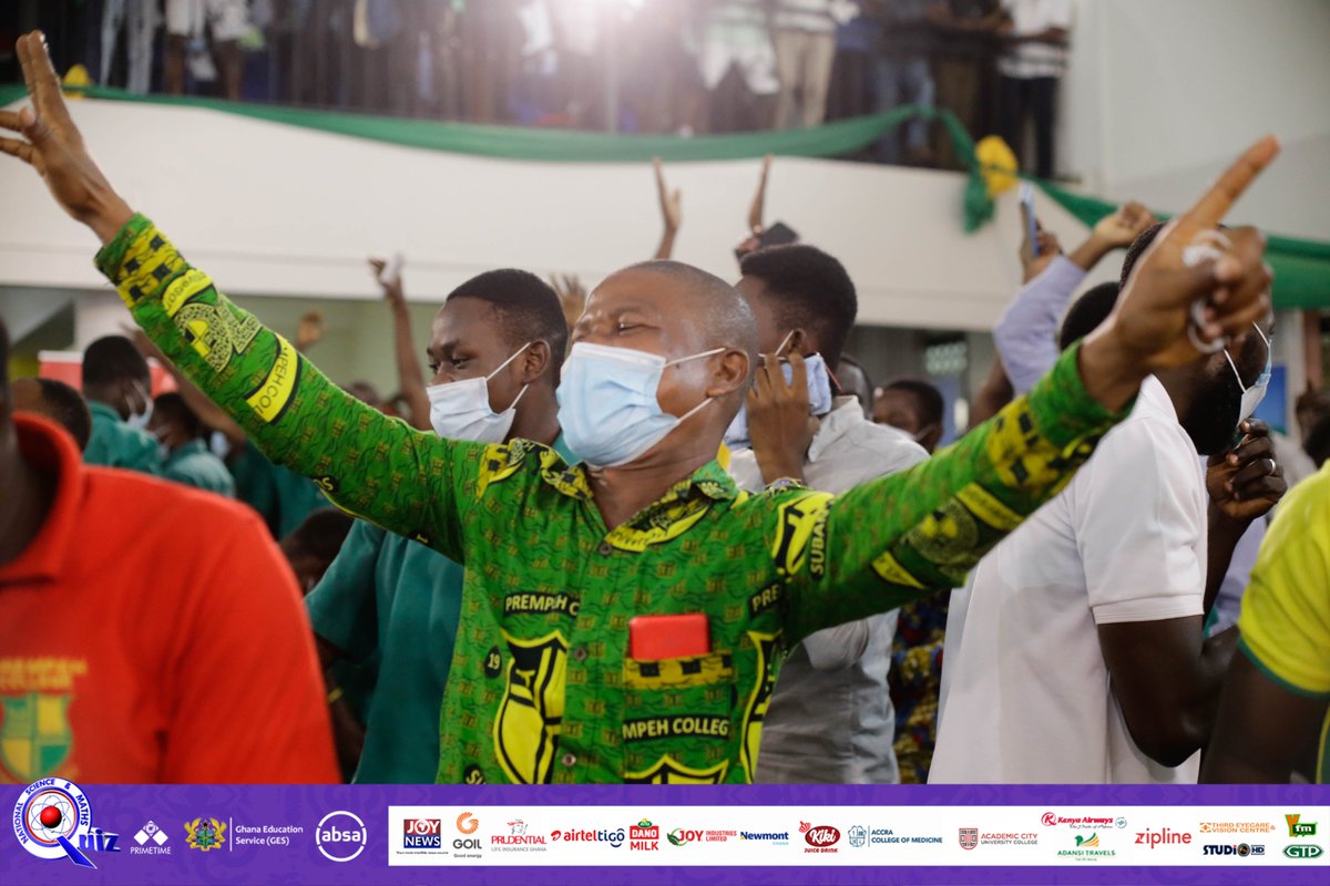 NSMQGhana's tweet photo. Yɛyɛ dɔɔɔɔɔm!

@PrempehCollege grabs the last spot for #NSMQ2021 finals. 

#NSMQ2021 #SemiFinals #NSMQinKumasi https://t.co/Oy6ifT8gay