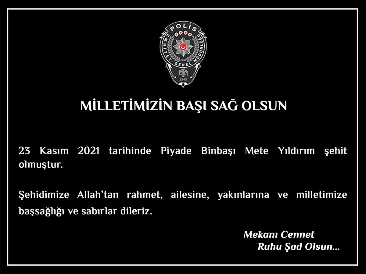 EmniyetGM's tweet photo. Milletimizin başı sağ olsun 🇹🇷 https://t.co/avxwhffzwI