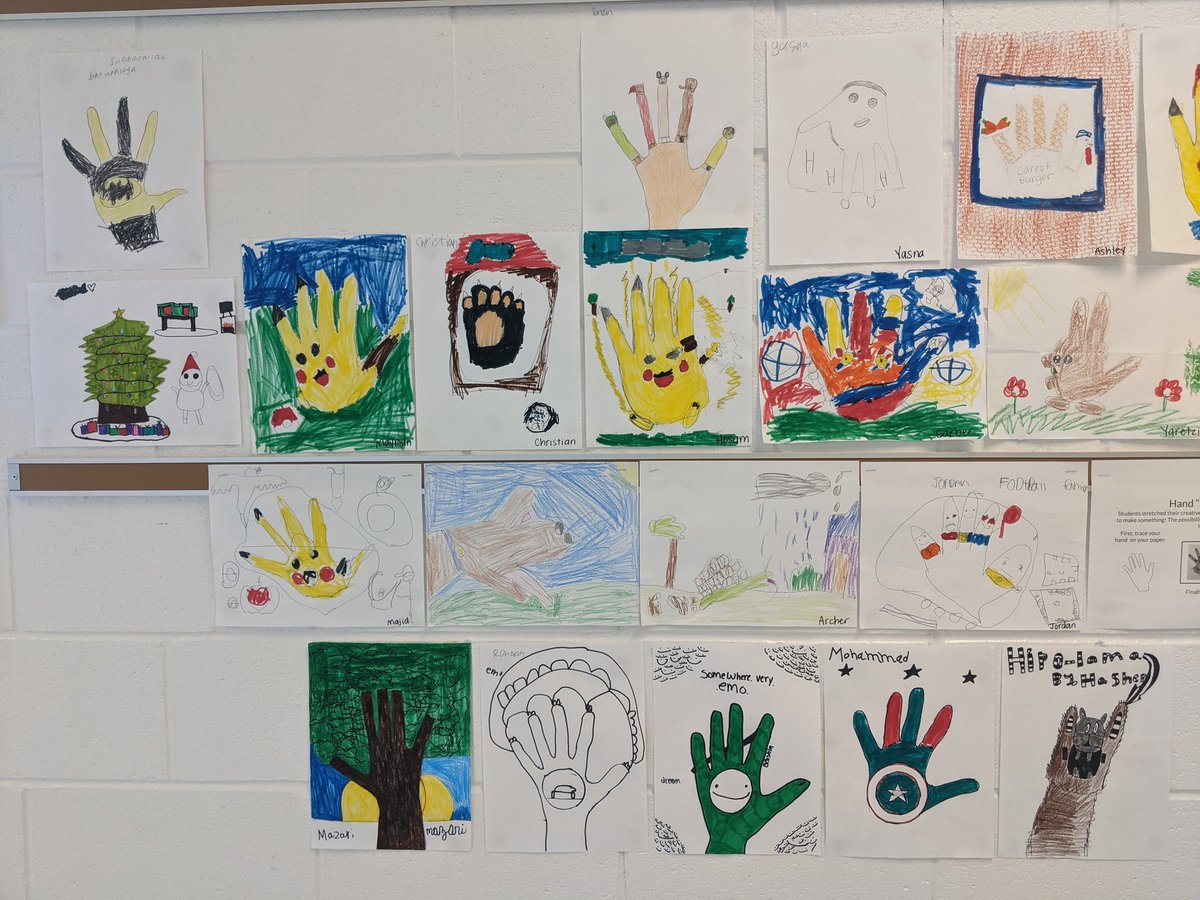 MrsPehlArt's tweet photo. Happy #handturkeytuesday! Artists stretched their creative muscles to draw something other than a turkey! What would you turn your hand shape into? @The_Terrace_ES https://t.co/xEbGyrfH9y
