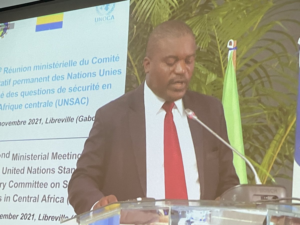 Fascinating -but alarming- discussion on #ClimateSecurity in #CentralAfrica @ 52nd #UNSAC today in #Libreville w/ <a href="/DavyOnomori/">Davy Onomori</a> <a href="/SaschaFong/">Alexandra Pichler</a> &amp; <a href="/nnata404/">Nadia Nata</a> who urged for adaptation strategies to mitigate environmental, &amp; socioeconomic effects of climate change on regional stability.