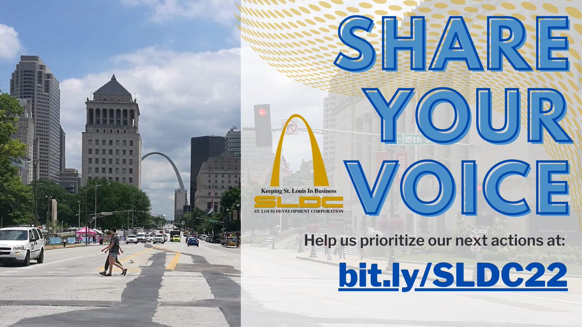 The St. Louis Development Corporation (<a href="/SLDCmo/">SLDC-MO</a>) is drafting an Economic Justice Action Plan for our city &amp; they need your input in selecting the key priorities to implement over the next two years. Share your voice at: bit.ly/SLDC22 #STL #community #economicdevelopment