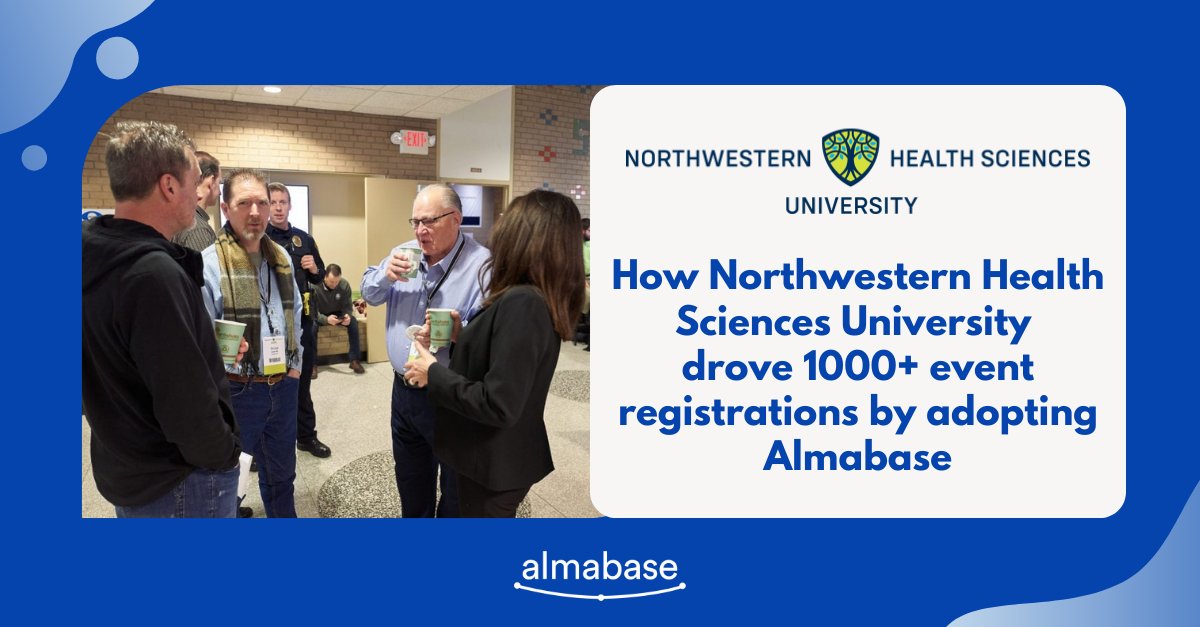 almabaseapp's tweet image. Check out how Northwestern Health Sciences University drove 1000+ event registrations in 2 years: hubs.la/H0_HYcr0

#AlumniCentricity #AlumniManagement #TheAlumniWay #NWHS #AlumniAssociation