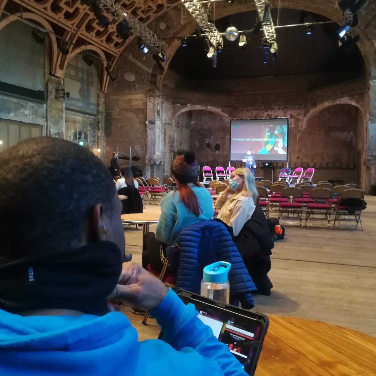 AAA_Prods's tweet photo. Co-creation, "we need to take it seriously... You're thinking about what ambition, and how powerful it is when we work together" @mrlpd 
#cccf21 @battersea_arts https://t.co/D0WTCQ9MHh