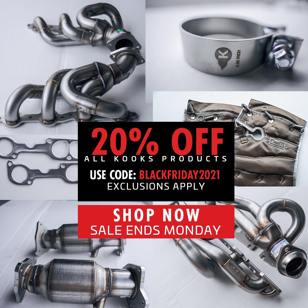 KooksHeaders's tweet photo. What are you going to by during the Kooks Black Friday Sale? Headers, clamps, gaskes, and more it's all on sale! Link in bio💥💥
This weekend only, use code BLACKFRIDAY2021 at checkout! #getkookin 🔥
*Offer does not include Jet-Hot coating. Offer ends 11/29 12am EST* https://t.co/x55fj1sZjQ