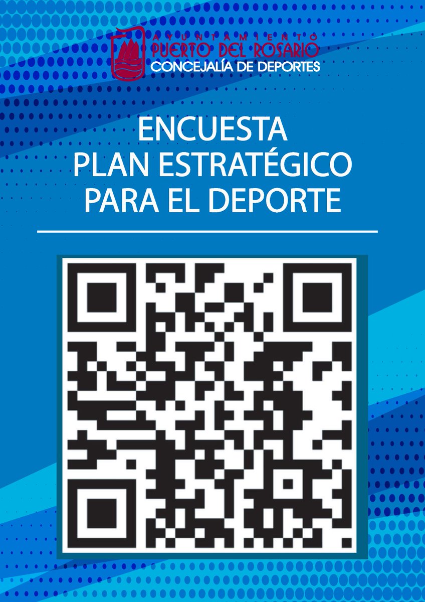 PuertoRosario's tweet photo. 📝¿Quieres participar y aportar tus ideas para el Plan Estratégico del #Deporte y de Subvenciones de @PuertoRosario? 
Descarga el código QR 📲 y contesta las preguntas hasta el 3 de diciembre.
Tu aportación será incluida en el Plan Definitivo👇 https://t.co/RaxjZmMZ0E