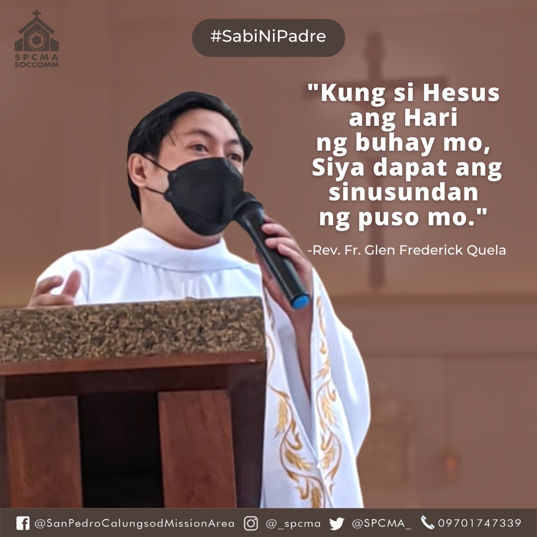 spcmaofficial's tweet photo. "Kung si Hesus ang hari ng buhay mo, Siya dapat ang sinusundan ng puso mo." -Rev. Fr. Glen Frederick Quela
Maaari po ninyong mapanood nag live masss mula sa link sa ibaba:
https://t.co/J7b0IynLqZ
#SanPedroMissionArea #SPCMA
#500YearsOfChristianity https://t.co/QyViPKU0w6