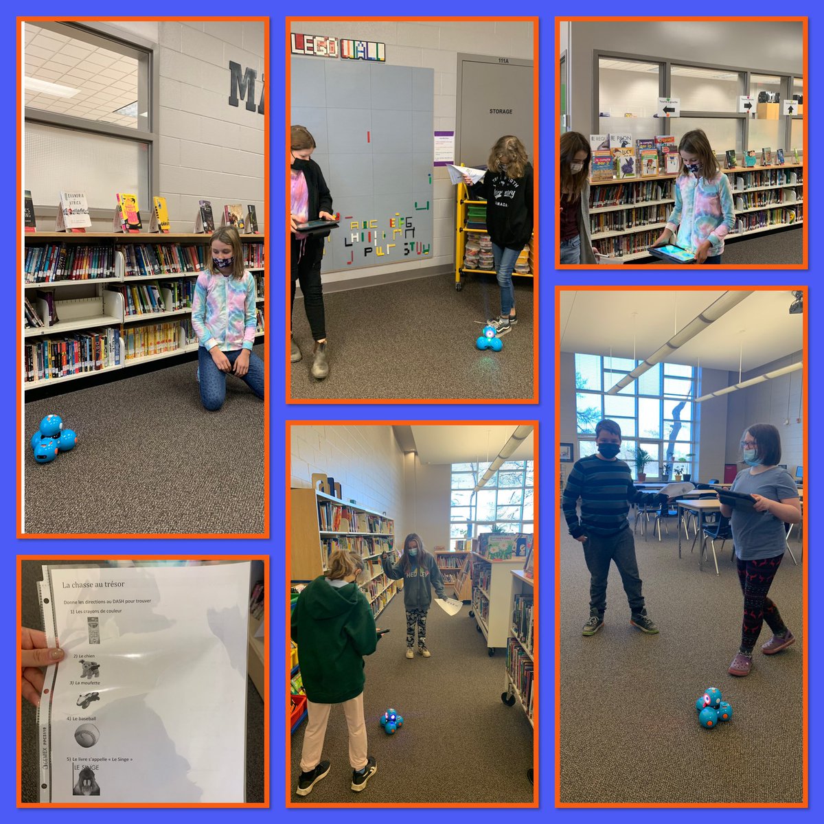 edgark87's tweet photo. In the library/maker space today! The Grade 5/6’s loved driving the Dash around the library on a treasure hunt. Giving the directions en français of course! #lockespride @Lockes22 https://t.co/qPqibf7s57