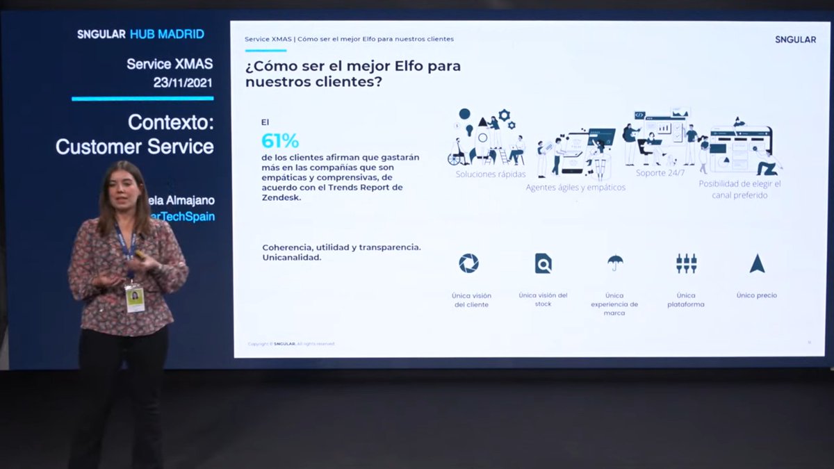 sngular's tweet photo. El 61% de los clientes afirman que gastarán más en compañías que son más empáticas y comprensivas según el Trends Report de @Zendesk. Por eso es importante tener un buen #CustomerService.

Os contamos como hacerlo en #ServiceXmas.

Evento en directo👇
https://t.co/R23Jh77n8L https://t.co/PXROnkVVmK