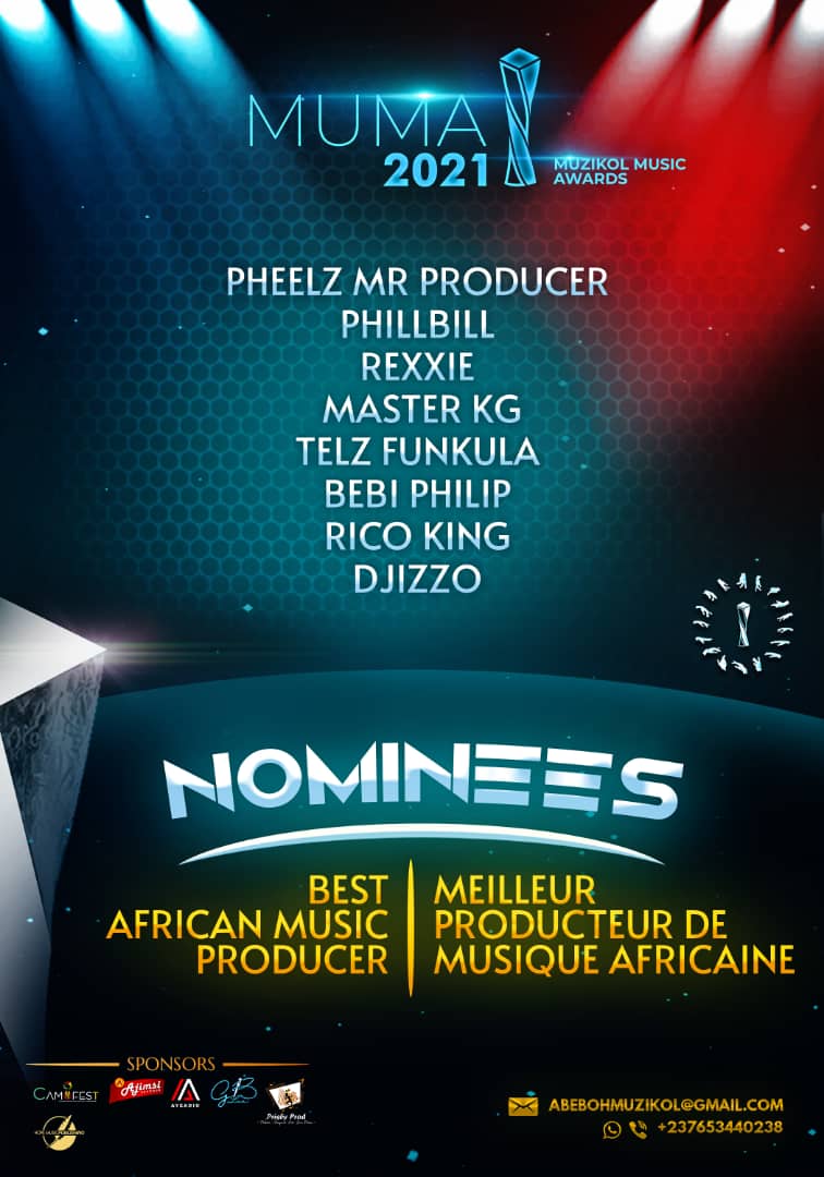 Best African Music Producer and the nominees are

@Pheelzonthebeat
 <a href="/itzphillbill/">The SOUNDMAN🪘 | Phillbill♣️👑|</a>
<a href="/rexxiepondabeat/">BIG VYBZ</a>
<a href="/MasterKGsa/">MASTER KG</a>
<a href="/_Telz/">TELZ</a>
@bebi_phili
<a href="/ricoking/">tracy king</a>
@djizzoofficial

#MUMA2021 #muzikolmusicawards