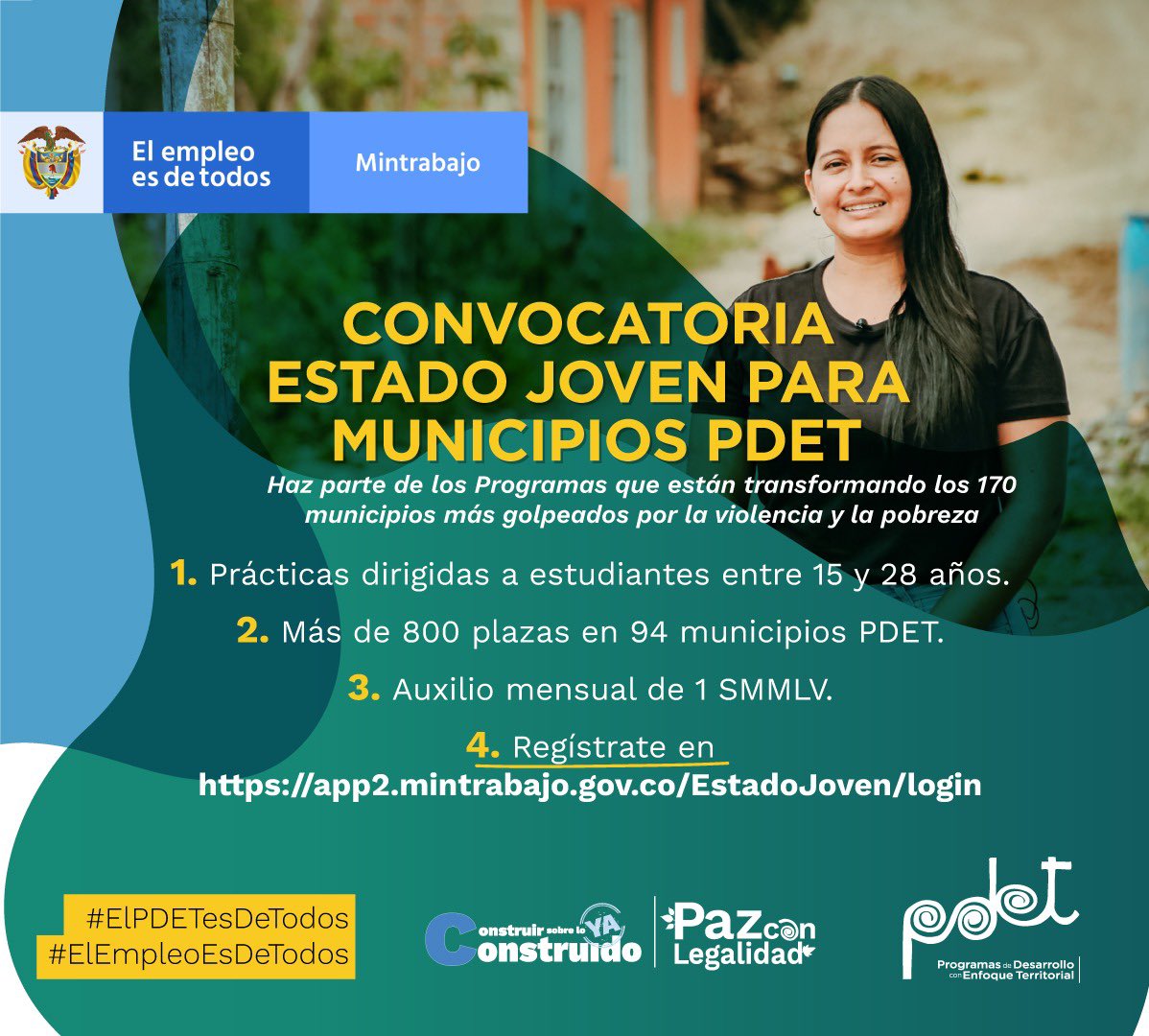ricardomorenoII's tweet photo. Hasta el 3 de diciembre postulación para realizar prácticas profesionales en el sector público y en entidades de municipios PDET.

https://t.co/FXRngtkiqg https://t.co/lmvGsIQzYa