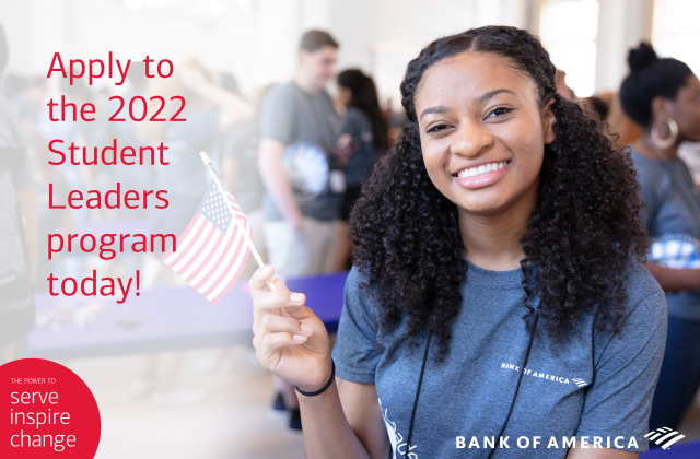 The #BofAStudentLeaders program is designed to prepare the next generation of our society's leaders through paid internships with nonprofits and leadership training. Sound like someone you know? Encourage them to apply through Jan. 28, 2022.➡️ bit.ly/3HMsur0