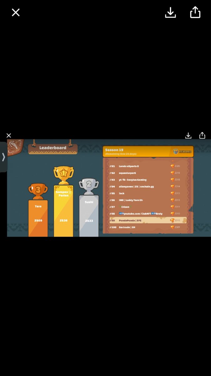 bigtunaSFG's tweet photo. First post ever on here, super proud of my first E-Sport guppy to hit the top 100 board within a month of the program! @swordfishGuild @AxieInfinity (ss taken a few days ago) https://t.co/1fKXULKBZ2