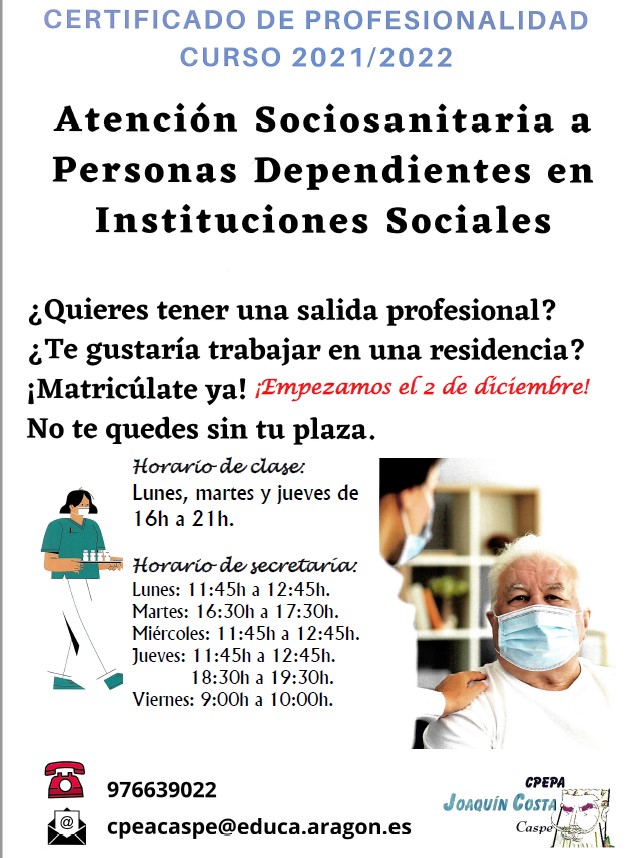 CPEPAJCosta's tweet photo. Apúntate, últimas plazas. La semana que viene despegamos @EPAAragon #Certificadodeprofesionalidad @inaem https://t.co/ZMBskxR6ds
