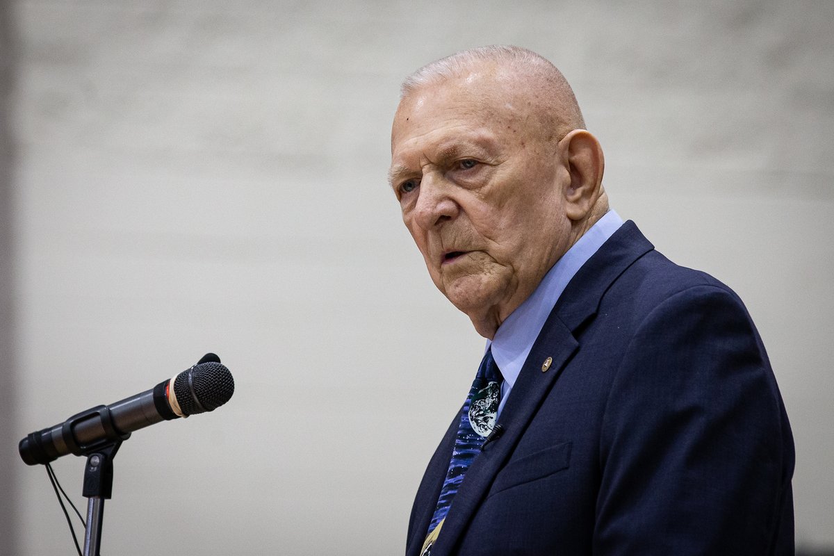centralcatholic's tweet photo. ☘️ CONGRATS to alumnus Gene Kranz (Class of 1951) on being named 2021 recipient of Smithsonian’s National Air &amp; Space Museum Michael Collins Trophy for Lifetime Achievement!!! Go Irish!!! #CentralToLife l #CentralToSuccess ☘️

See Release Here ↩️ 
https://t.co/jOSxAb2huw https://t.co/eF1RSx02lA