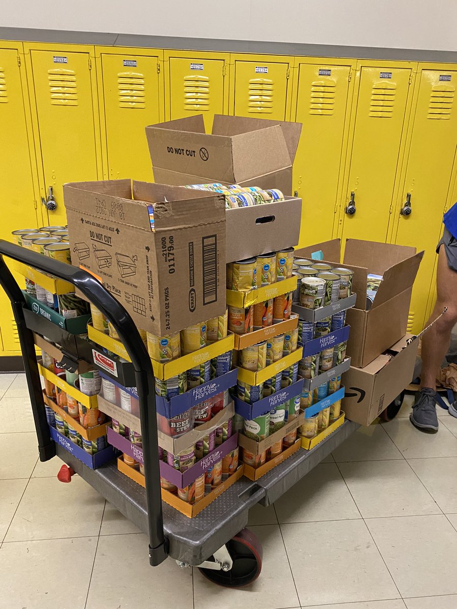 OHSAPChem's tweet photo. Way to show up @OHS_Tigers !  Juniors absolutely slayed the food drive this year!  Super impressed Tigers-biggest food drive in recent memory! And this was our second haul of the month.  @MehlvilleSD https://t.co/aSozoq0Tuy