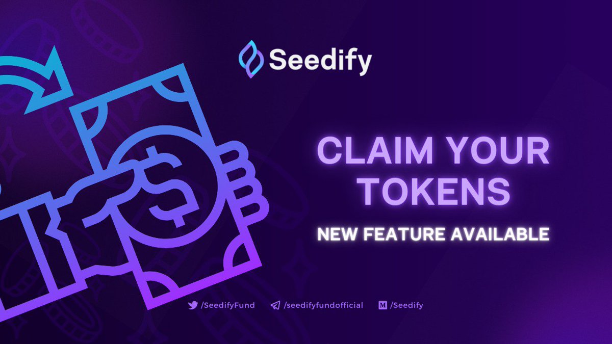 👀Let's continue on with improvements and upgrades!

🥳Token Claim module, with Ethereum, Binance Smart Chain, Polygon, and Avax C-Chain integrations is now available!

Also, for all $SFUND tiers (1 to 9) we have a little gift waiting for you.
👉t.me/seedifyfund/10…