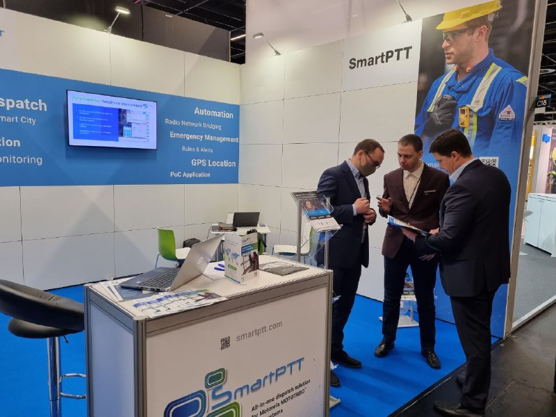 SmartPTT's tweet photo. The first day at PMRExpo2021 is drawing to a close. The SmartPTT team has already met several partners and is waiting for you. Follow the link to apply for a personal meeting: https://t.co/7xvEFiG63g 
#SmartPTT #PMRExpo #MOTOTRBO #SCADA #Motorola https://t.co/s3oqvwEhw8