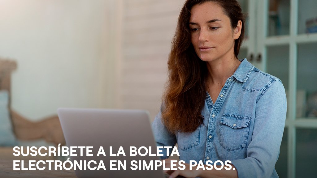 Enel_Informa_CL's tweet photo. Suscribiéndote a la Boleta Electrónica, estarás ayudando al planeta y la tendrás a disposición de forma segura siempre que quieras. Hazlo aquí: https://t.co/G8nqCzQVZD
#SinPapel #BoletaEnLinea https://t.co/f38OZDVuhr