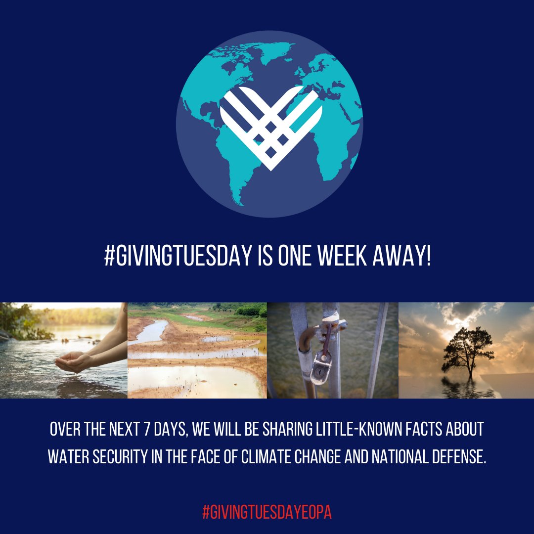 EOPAmerica's tweet photo. This year, we’re participating in @GivingTuesday! Our goal is to raise $10,000 by Nov. 30th! For the next week, we’ll be sharing facts about water security to help you learn about our approach to solving climate-related issues and ways you can get involved! #GivingTuesdayEOPA https://t.co/y2VsOsfRFq