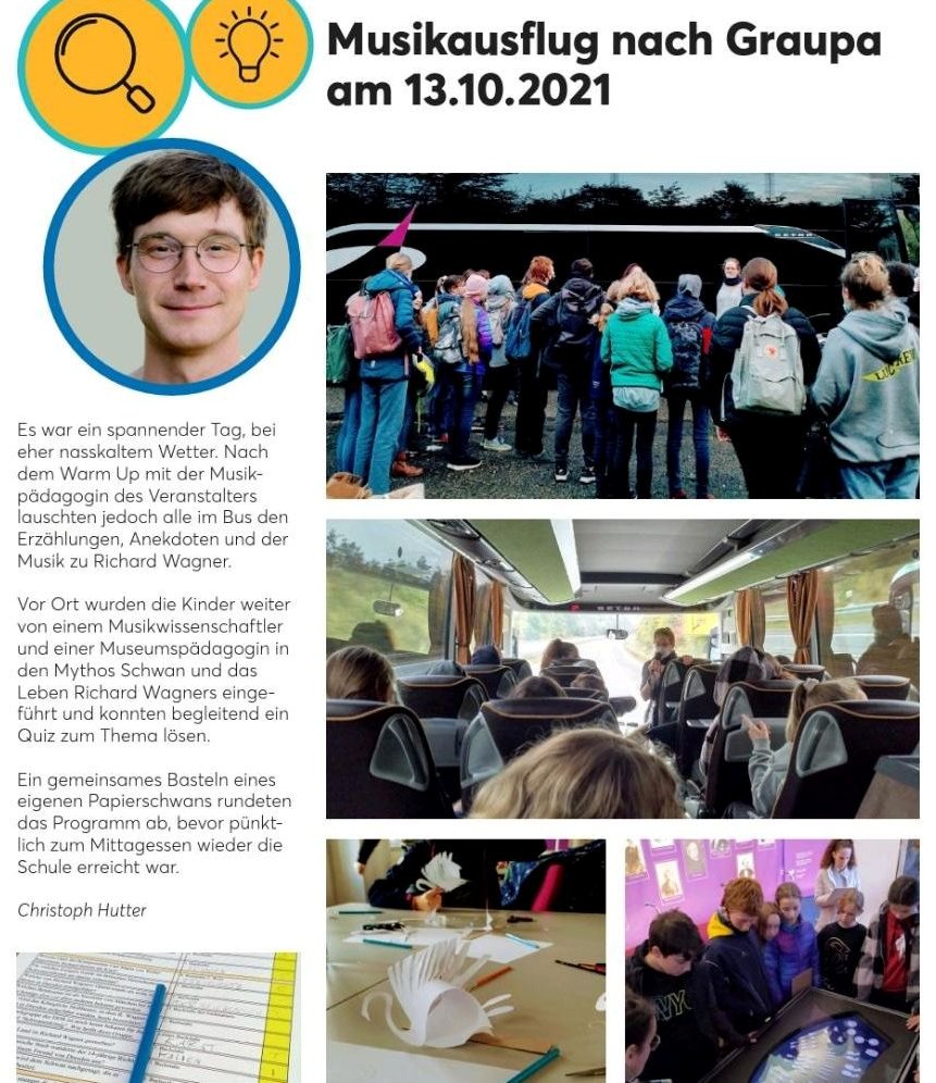 unischuleTUD's tweet photo. Die 2. Ausgabe #KUNTERBUNT des #FVUS bündelt spannende Berichte - vom musikalischen Ausflug zu den #RichardWagnerStätten in Graupa - aber auch ein umfassendes Organigramm und News aus dem #Elternrat und zur Spendenaktion der Kids für die #Frühstückspatenschaft. Hut ab! 💡🙌🤠 https://t.co/Pn9NNscu2Z