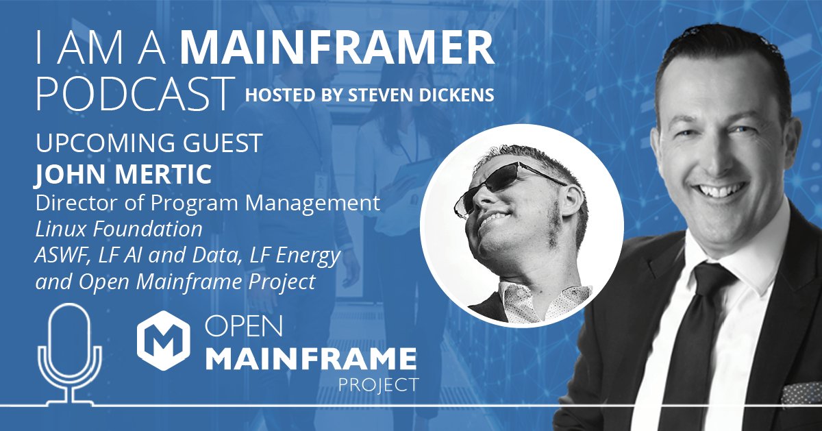 OpenMFProject's tweet photo. What do Star Wars, #mainframes, #CBTTape & #opensource have in common? It all came up in this #IamaMainframer #podcast w/ @linuxfoundation's @jmertic. Listen to his conversation w/ @OpenMFProject host @StevenDickens3: https://t.co/RQGGnoz0ci @FuturumResearch #OpenMainframe https://t.co/Mysdeya6WA