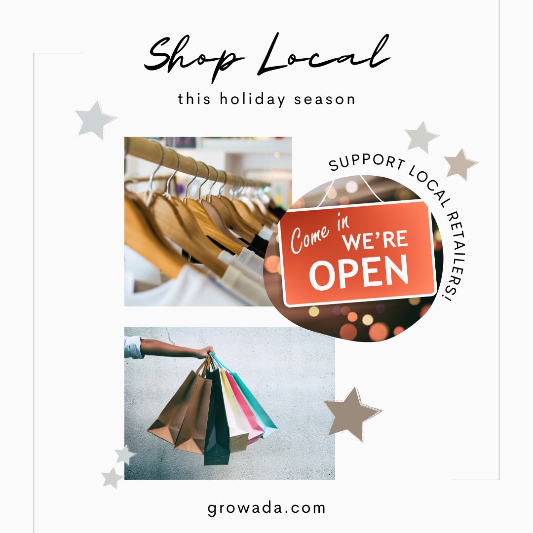 #shoplocal #spendlocal #eatlocal #enjoylocal when you do all of these things our economy gets a boost and is strengthened. 

#growada #blackfriday #shopsmallsaturday #cybermonday