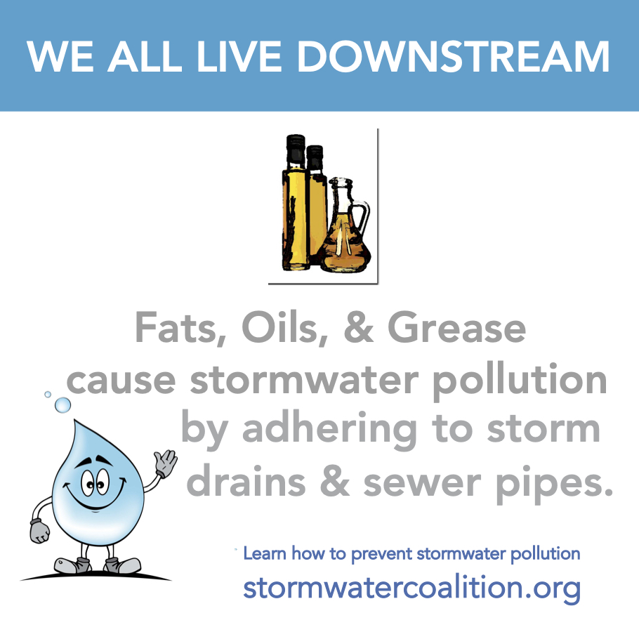 MrDroplet's tweet photo. Cooking a big dinner this week? Please remember that fats, oils, and grease go in the garbage can, not down the drain! #FOG #WaterPollutionPrevention #WeAllLiveDownstream https://t.co/FFEkmixm82