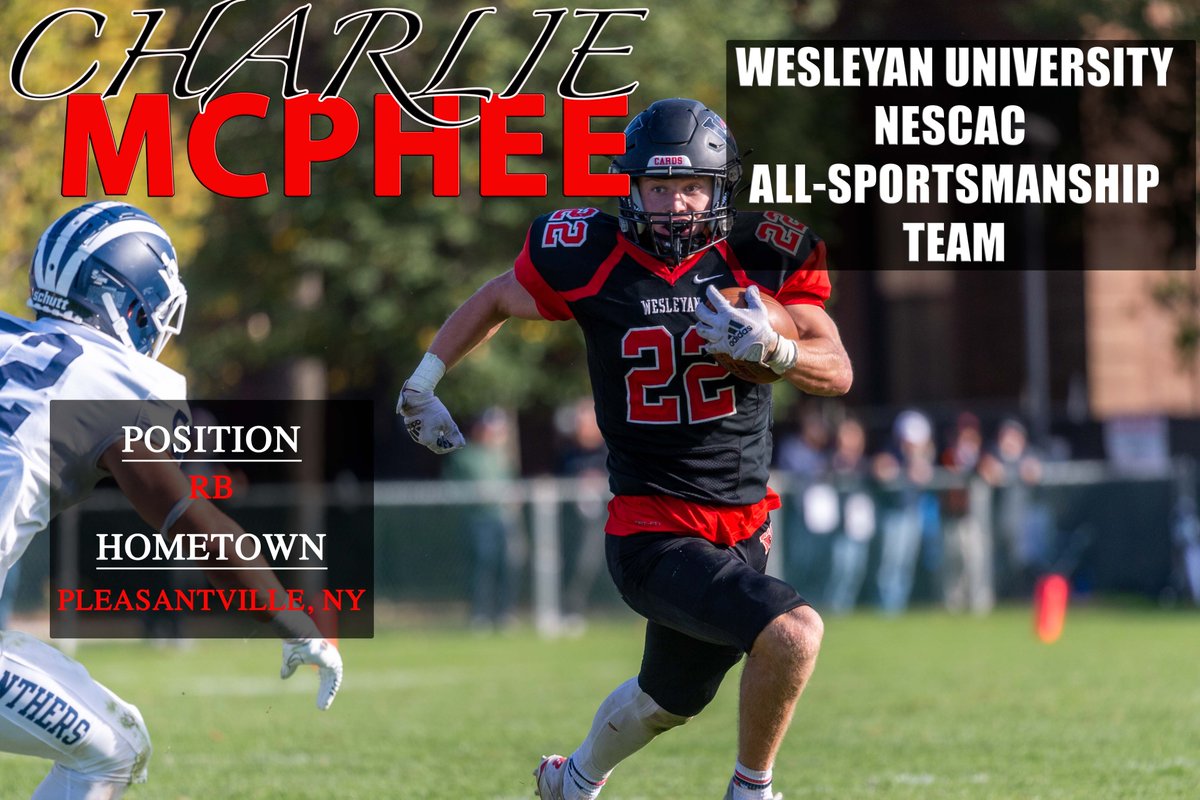 Wes_Football's tweet photo. Congratulations to Charlie McPhee for being named to the NESCAC All-Sportsmanship Team!

#RollCards https://t.co/NR5oH8HPQM